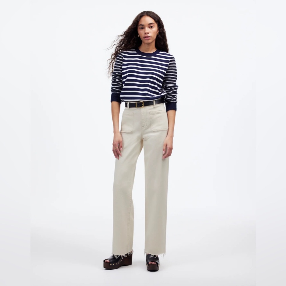 Madewell Cream Flare & Wide Leg Jeans